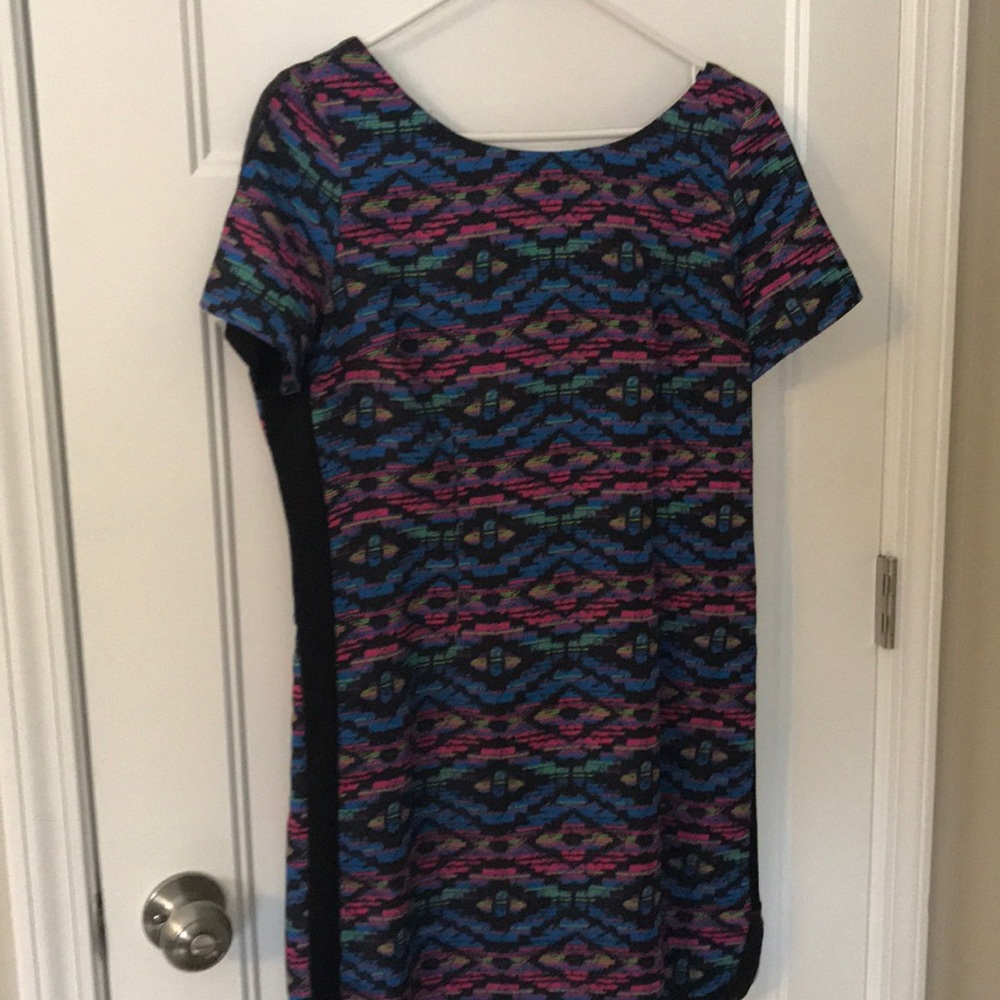 Colorful Dress with Black Trim